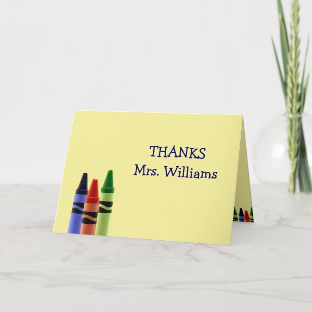 De Agradecimiento Tarjeta personalizado - Crayones (Anverso)