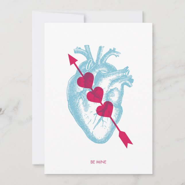 De Agradecimiento Tarjeta plana Heart and Arrow Valentine (Anverso)