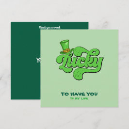 De Agradecimiento Tarjeta plana Lucky Shamrock St. Patrick's Day