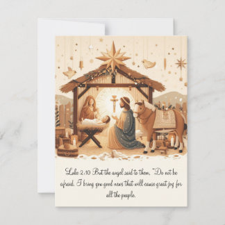 De Agradecimiento Tarjeta plana Luke 2 Manger Scene Flat (Escribir l