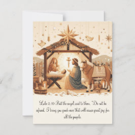 De Agradecimiento Tarjeta plana Luke 2 Manger Scene Flat (Escribir l