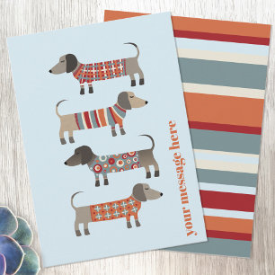 De Agradecimiento Tarjeta plana personalizada Dachshund Sausage Dog