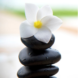 De Agradecimiento Tarjeta plana, piedras zen, equilibrio, meditación