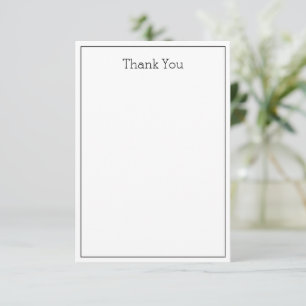 De Agradecimiento Tarjeta plana simple Unisex Gracias - Blanco y neg
