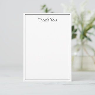 De Agradecimiento Tarjeta plana simple Unisex Gracias - Blanco y neg