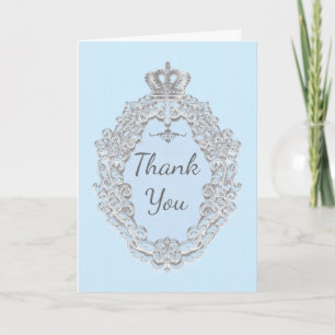 De Agradecimiento Tarjeta Plegable Vintage Storybook Blue Crown Agra