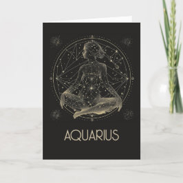De Agradecimiento Tarjeta plegada Aquarius Zodiac Constellation Blan