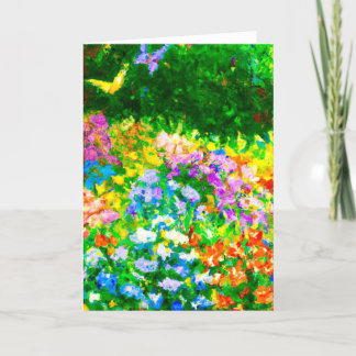 De Agradecimiento Tarjeta plegada Butterfly Garden 5x7