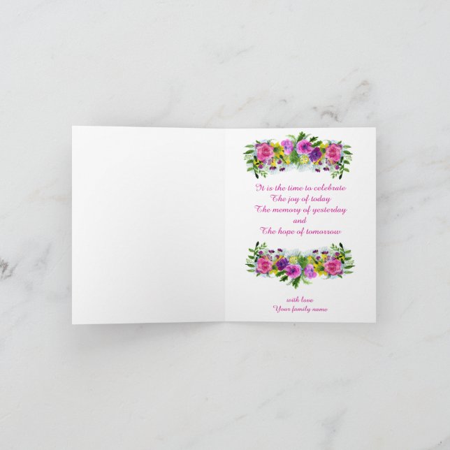 De Agradecimiento Tarjeta plegada del día del fundador (Interior)