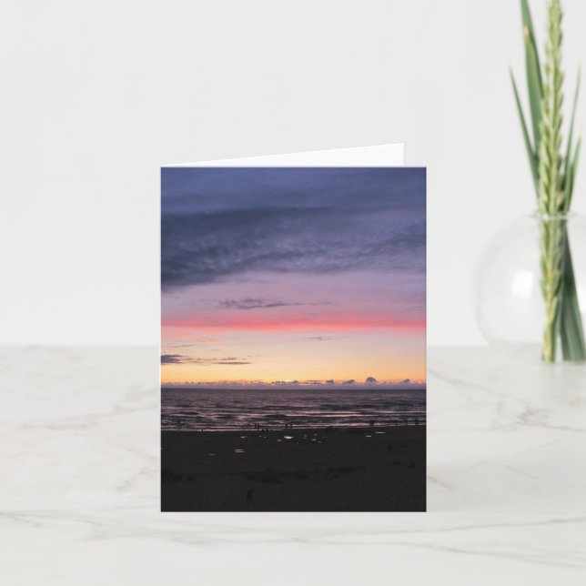 De Agradecimiento Tarjeta plegada del lago Michigan Sunset Blank (Anverso)