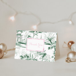 De Agradecimiento Tarjeta plegada Green Chinoiserie