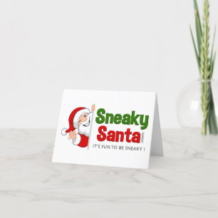 De Agradecimiento Tarjeta plegada Sneaky Santa con sobre