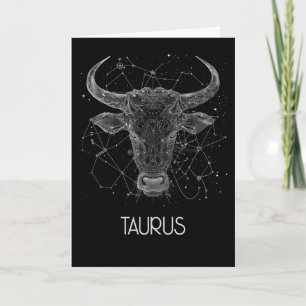 De Agradecimiento Tarjeta plegada Taurus Zodiac Constellation Blank