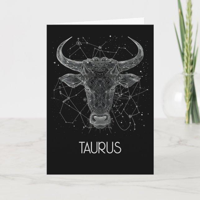 De Agradecimiento Tarjeta plegada Taurus Zodiac Constellation Blank (Anverso)