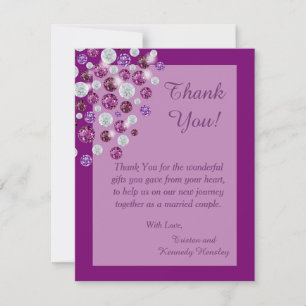 De Agradecimiento Tarjeta Purple Diamond 4x5 Flat Boda