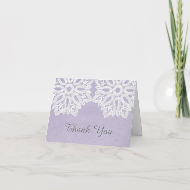 De Agradecimiento Tarjeta Purple Elegant Lace (Anverso)
