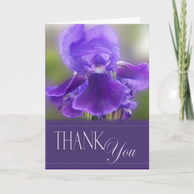 De Agradecimiento Tarjeta Purple Iris Gracias (Anverso)