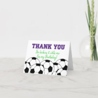 Tarjeta Purple Soccer Gracias