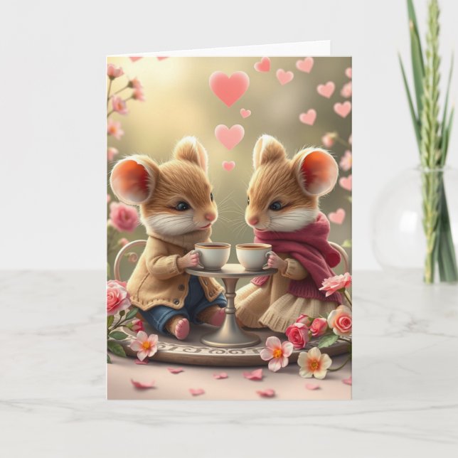 De Agradecimiento Tarjeta Ratón Romántico (Anverso)