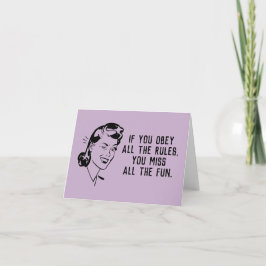 De Agradecimiento Tarjeta Retro Rule Breaker Woman