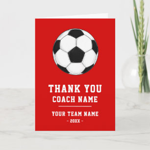 De Agradecimiento Tarjeta Roja Gracias Entrenador Foto Nombre Equipo