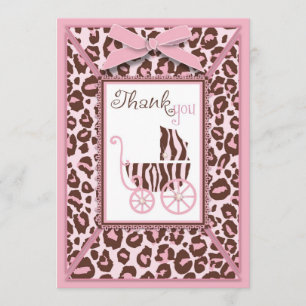 De Agradecimiento Tarjeta rosa TY Cheetah Girl A2