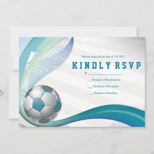 De Agradecimiento Tarjeta RSVP del CHICA del SOCCER Aqua Bat Mitzvah