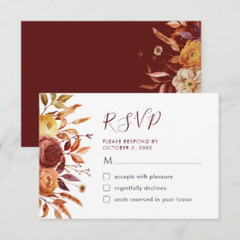 De Agradecimiento Tarjeta RSVP Foliage Foliage Foliage Floral Fall