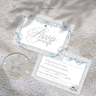 De Agradecimiento Tarjeta RSVP para Starfish & Diamonds