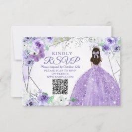 De Agradecimiento Tarjeta RSVP Púrpura Lilac Quinceañera 15 Anos