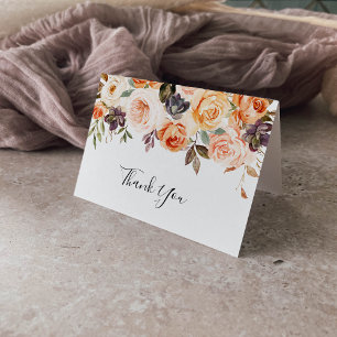 De Agradecimiento Tarjeta Rustic Autumt Floral Boda