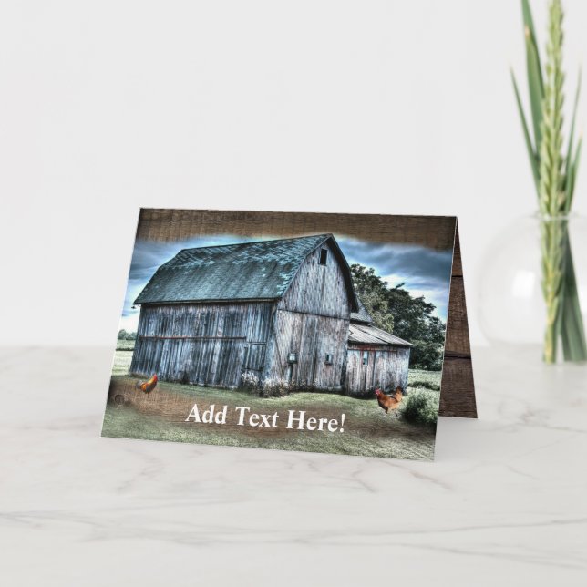 De Agradecimiento Tarjeta Rustic Barn Gracias (Anverso)