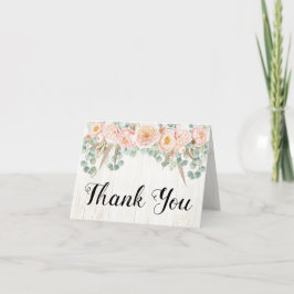 De Agradecimiento Tarjeta Rustic Boho Floral Eucalyptus