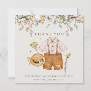 De Agradecimiento Tarjeta Rustic Botantic Baby Boy Shower