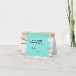 De Agradecimiento Tarjeta Rustic Turquoise Starfish