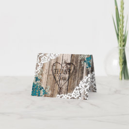 De Agradecimiento Tarjeta Rustic Wood Baby's Breath Lace