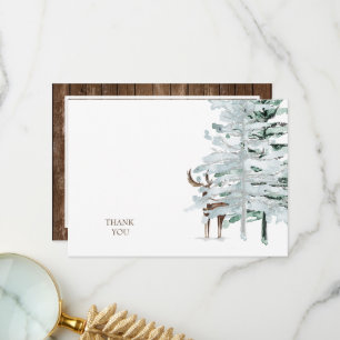 De Agradecimiento Tarjeta Rustic Woodland Deer & Wood