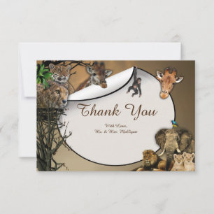 De Agradecimiento Tarjeta Safari Wildlife