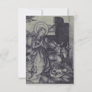 De Agradecimiento Tarjeta Santa Monocroma Natividad Plata y Pizarra