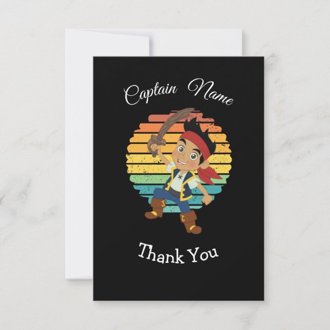 De Agradecimiento Tarjeta temática Pirate Boy (Anverso)