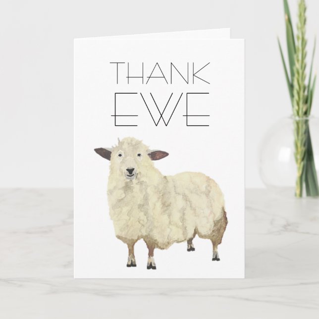 De Agradecimiento Tarjeta "THANK EWE" (Anverso)