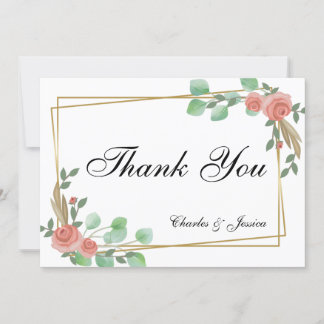 De Agradecimiento Tarjeta Thank You boda personalizada floral