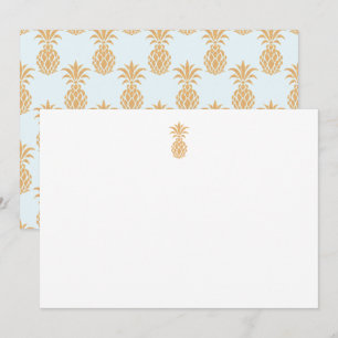 De Agradecimiento Tarjeta Tropical Gold Pineapple Blue