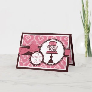 De Agradecimiento Tarjeta TTY para pasteles dulces