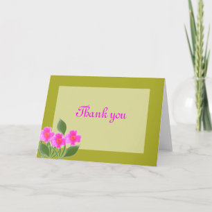 De Agradecimiento Tarjeta verde con flores rosas para cada ocasión