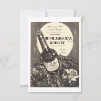 De Agradecimiento Tarjeta vintage irlandesa estadounidense Whiskey