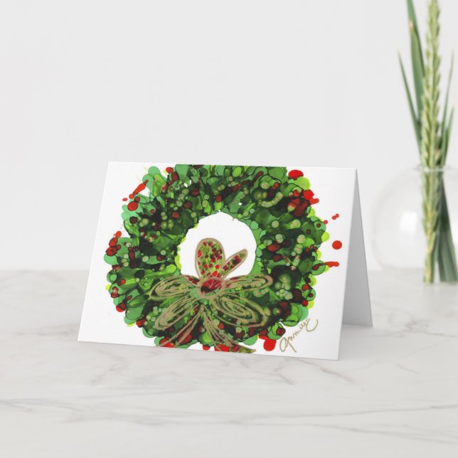 De Agradecimiento Tarjeta Wreath Blank para navidades (Anverso)