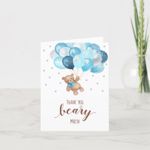 De Agradecimiento Teddy Bear Baby Shower Gracias Beary Mucha Tarjeta