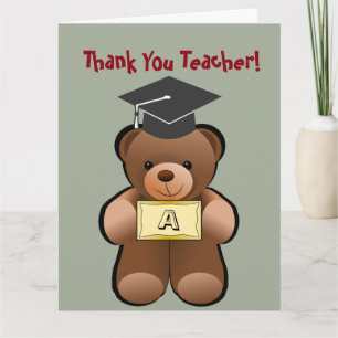 De Agradecimiento Teddy Bear Teacher Gracias Tarjeta