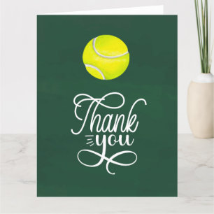De Agradecimiento Tenis gracias tarjeta con bola en la cancha